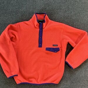 Patagonia Shirt  Men Small Micro Synchilla 1/4 Zip Neon Pink VTG USA Made Jacket